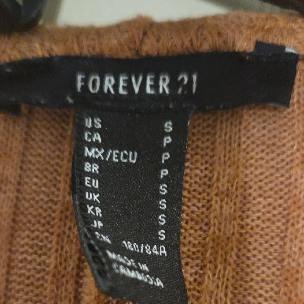 Forever 21 Rust Ribbed Cardigan - Picture 2 of 2